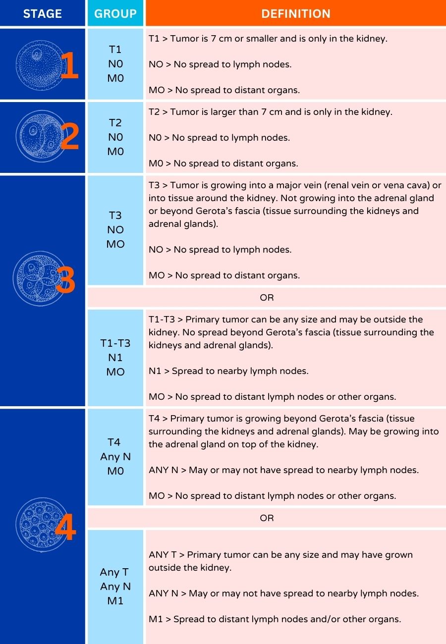 Kidney Cancer Stage and Grade Chart